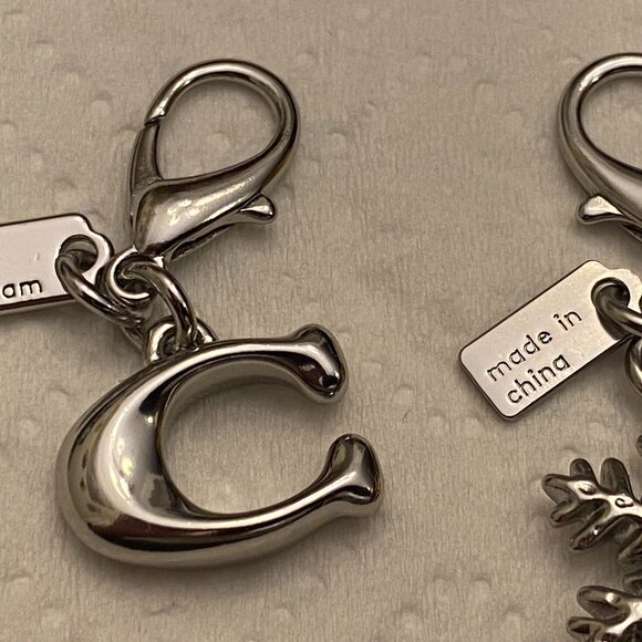 2 Auth COACH Hang Charms. Metal. For keyring, Zip pull, Bracelet Wallet etc NEW - Picture 3 of 5